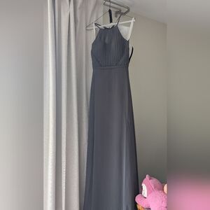 Azazie "Brylee" Steel Gray Bridesmaid Dress